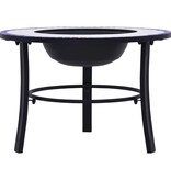 VidaXL Vuurschaal mozaïek 68 cm keramiek blauw en wit