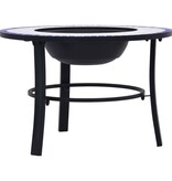 VidaXL Vuurschaal mozaïek 68 cm keramiek blauw en wit