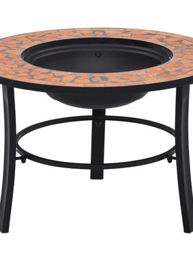 VidaXL Vuurschaal mozaïek 68 cm keramiek terracottakleurig