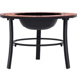 VidaXL Vuurschaal mozaïek 68 cm keramiek terracottakleurig