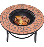 VidaXL Vuurschaal mozaïek 68 cm keramiek terracottakleurig