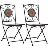 VidaXL Bistrostoelen mozaïek 2 st oranje en grijs