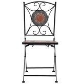VidaXL Bistrostoelen mozaïek 2 st oranje en grijs