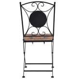VidaXL Bistrostoelen mozaïek 2 st oranje en grijs