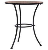 VidaXL Bistrotafel mozaïek 60 cm keramiek oranje en grijs