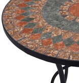 VidaXL Bistrotafel mozaïek 60 cm keramiek oranje en grijs
