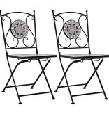 VidaXL Bistrostoelen mozaïek 2 st grijs