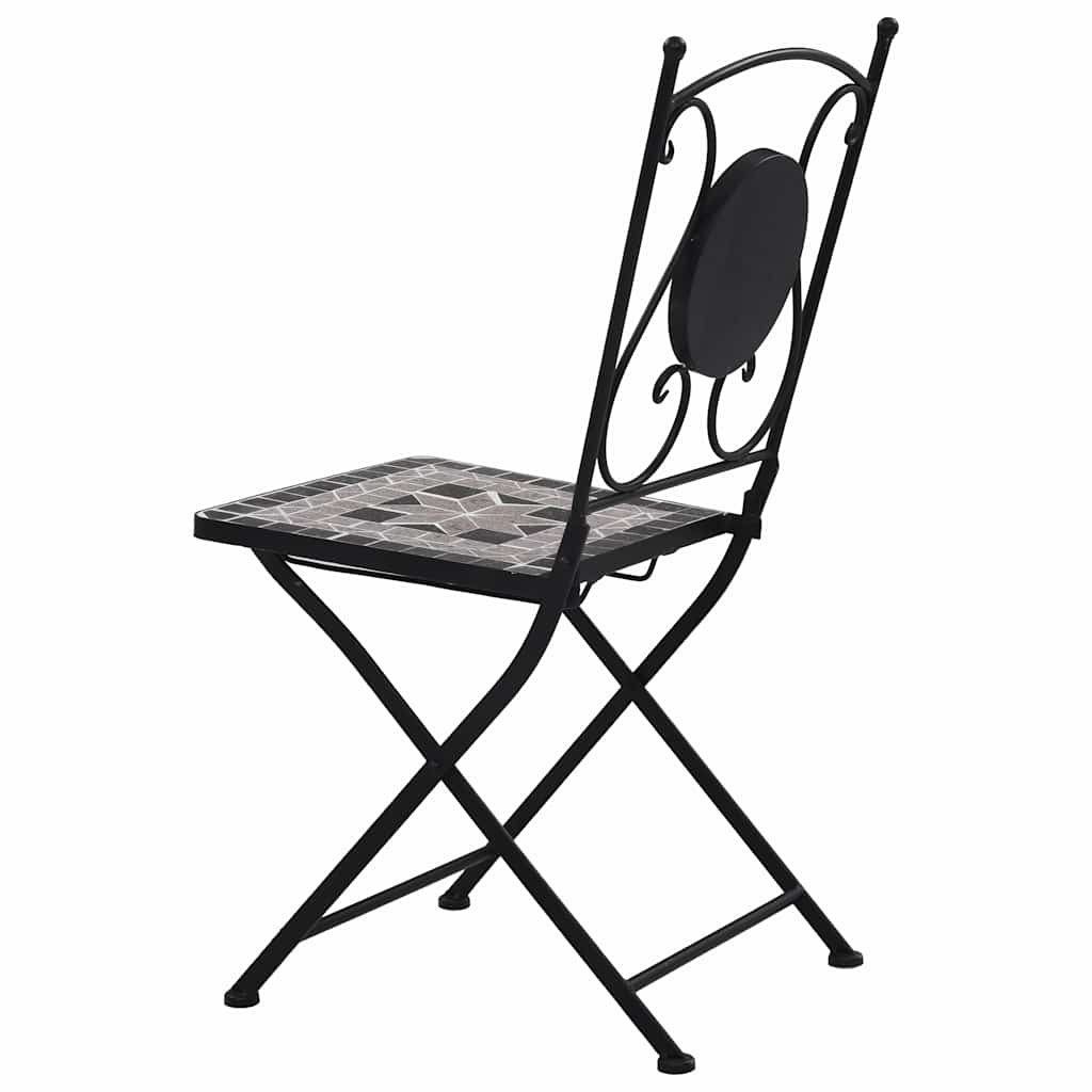 VidaXL Bistrostoelen mozaïek 2 st grijs