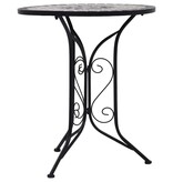 VidaXL Bistrotafel mozaïek 60 cm keramiek grijs