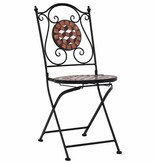 VidaXL Bistrostoelen mozaïek 2 st keramiek bruin