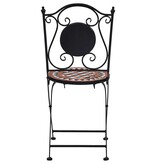 VidaXL Bistrostoelen mozaïek 2 st keramiek bruin