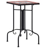 VidaXL Bijzettafel mozaïek keramiek terracottakleurig en wit