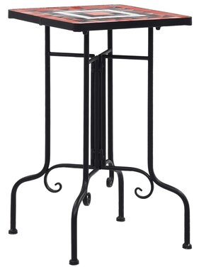 VidaXL Bijzettafel mozaïek keramiek terracottakleurig en wit