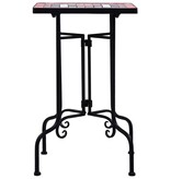 VidaXL Bijzettafel mozaïek keramiek terracottakleurig en wit