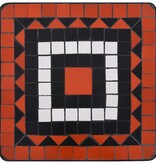 VidaXL Bijzettafel mozaïek keramiek terracottakleurig en wit