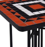 VidaXL Bijzettafel mozaïek keramiek terracottakleurig en wit