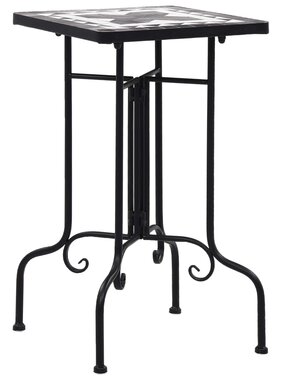 VidaXL Bijzettafel mozaïek keramiek zwart en wit