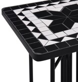 VidaXL Bijzettafel mozaïek keramiek zwart en wit