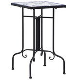 VidaXL Bijzettafel mozaïek keramiek blauw en wit