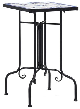 VidaXL Bijzettafel mozaïek keramiek blauw en wit