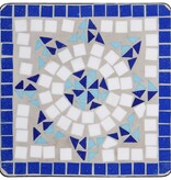 VidaXL Bijzettafel mozaïek keramiek blauw en wit