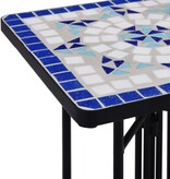 VidaXL Bijzettafel mozaïek keramiek blauw en wit