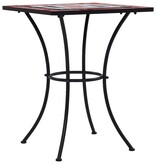 VidaXL Bistrotafel mozaïek 60 cm keramiek terracottakleurig en wit