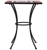 VidaXL Bistrotafel mozaïek 60 cm keramiek terracottakleurig en wit