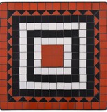 VidaXL Bistrotafel mozaïek 60 cm keramiek terracottakleurig en wit