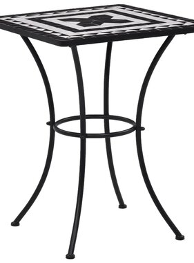 VidaXL Bistrotafel mozaïek 60 cm keramiek zwart en wit