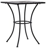 VidaXL Bistrotafel mozaïek 60 cm keramiek zwart en wit