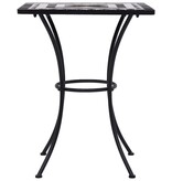 VidaXL Bistrotafel mozaïek 60 cm keramiek zwart en wit