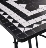 VidaXL Bistrotafel mozaïek 60 cm keramiek zwart en wit