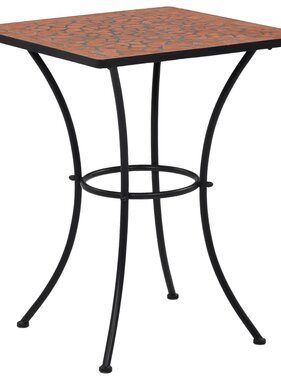 VidaXL Bistrotafel mozaïek 60 cm keramiek terracottakleurig