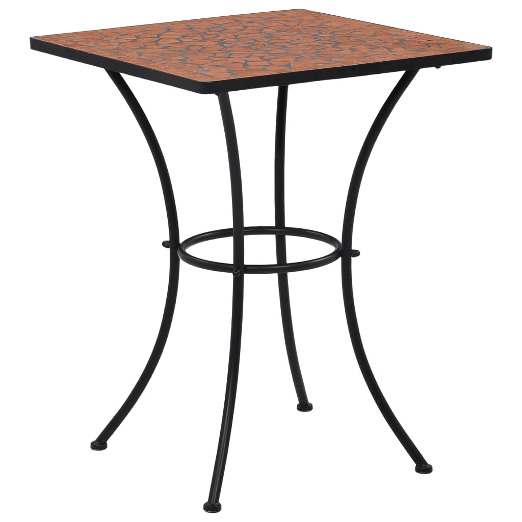 VidaXL Bistrotafel mozaïek 60 cm keramiek terracottakleurig