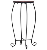 VidaXL Bijzettafels mozaïek 3 st keramiek terracottakleurig en wit