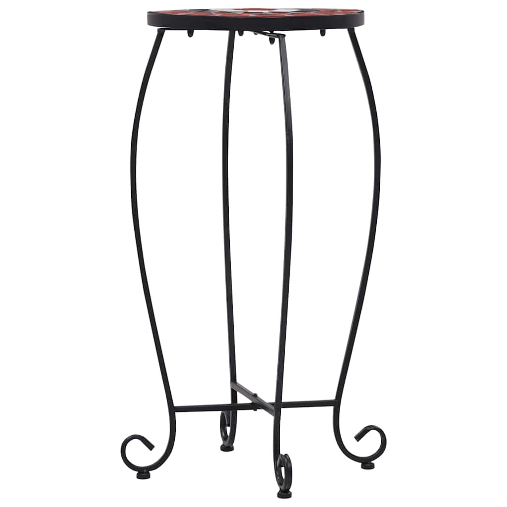 VidaXL Bijzettafels mozaïek 3 st keramiek terracottakleurig en wit