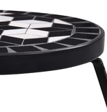 VidaXL Bijzettafels mozaïek 3 st keramiek zwart en wit