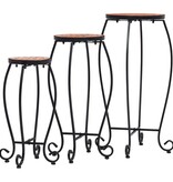 VidaXL Bijzettafels mozaïek 3 st keramiek terracottakleurig