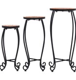 VidaXL Bijzettafels mozaïek 3 st keramiek terracottakleurig