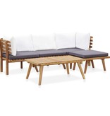 VidaXL 5-delige Loungeset massief acaciahout