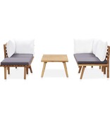 VidaXL 5-delige Loungeset massief acaciahout