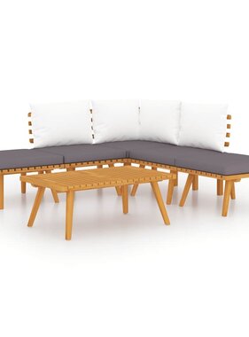 VidaXL 6-delige Loungeset massief acaciahout