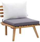 VidaXL 4-delige Loungeset met kussens massief acaciahout