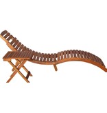 VidaXL Ligbed met tafel massief acaciahout bruin