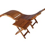 VidaXL Ligbed met tafel massief acaciahout bruin