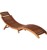 VidaXL Ligbed met tafel massief acaciahout bruin