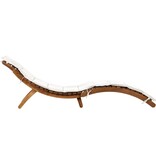 VidaXL Ligbed met kussen massief acaciahout crème