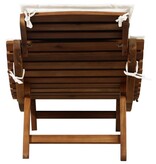 VidaXL Ligbed met kussen massief acaciahout crème