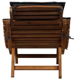 VidaXL Ligstoel met kussen massief acaciahout donkergrijs